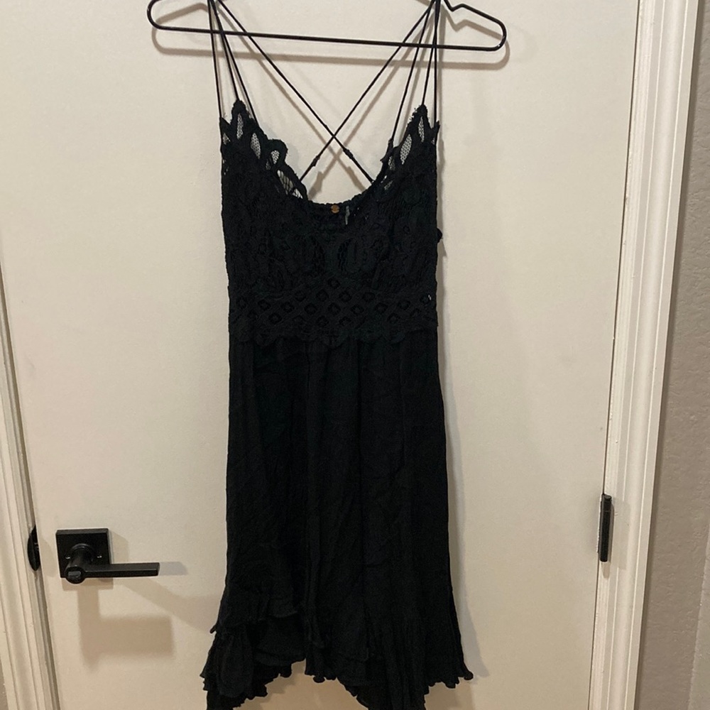 Medium Free People Adella Slip Dress (black)
